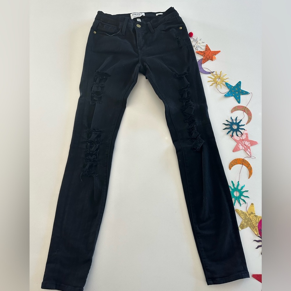 Frame Destroyed Skinny Jeans